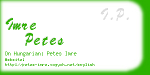 imre petes business card
